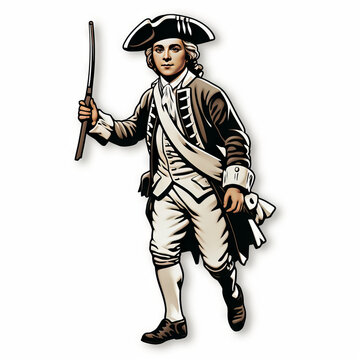 Revolutionary Soldier: Illustration of a Patriot in Military Uniform