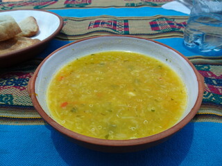 [Peru] Quinoa soup at a restaurant in Taquile Island (Puno)