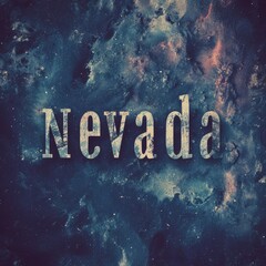 Nevada text with a cosmic nebula background, ideal for unique branding, imaginative projects, and space-themed designs