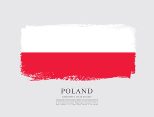 PrintFlag of Poland, vector illustration 