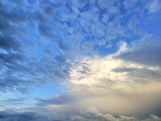 Naklejka na ściany i meble Texture of clouds on blue sky