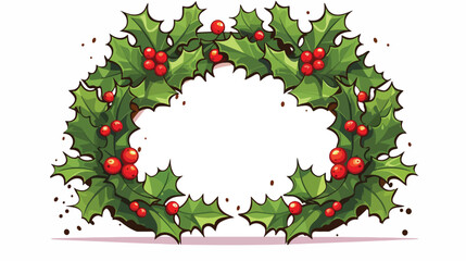 Greeting card with a festive wreath. Christmas wrea