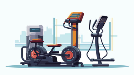 Gym equipment design flat cartoon vactor illustrati