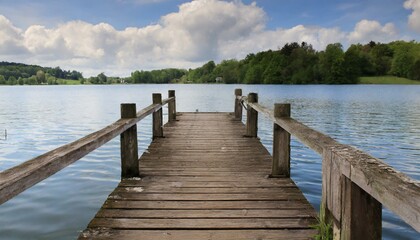 Old wooden pier over tropical waters