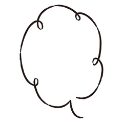 シンプルでおしゃれな手描きの吹き出し（白黒・単体・縦書き）