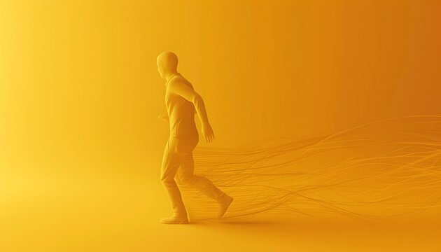 Exaggerated Depiction of Intense Anxiety with Rapid Pacing and Hyperventilation in a Dynamic 3D