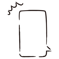 びっくり・衝撃・強調のマークがついたシンプルな手描きふきだし（白黒・単体・縦書き）