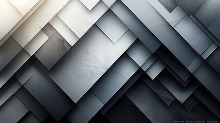 Fototapeta premium Abstract image. White and black abstract background for design. Geometric shapes. Triangles, squares, stripes, lines. Color gradient. Modern, futuristic. Light dark shades. Web banner. Modern