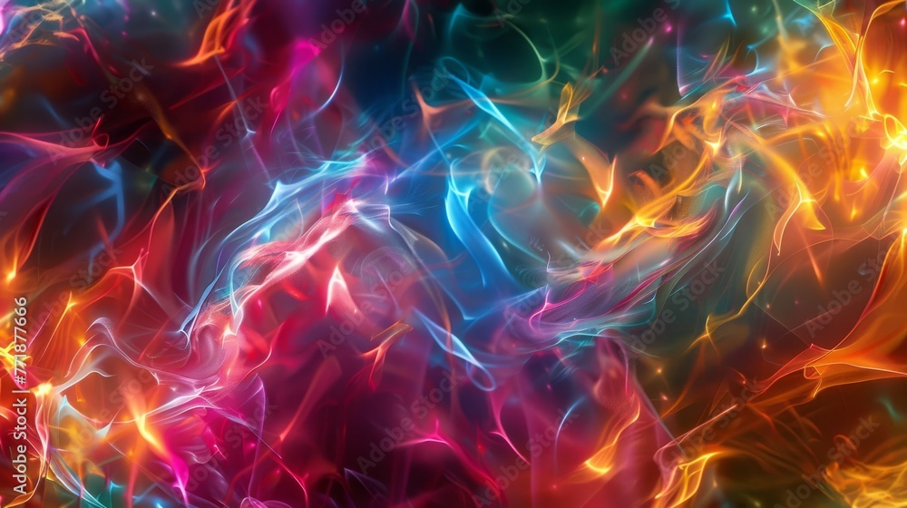 Poster a computergenerated image of a vibrant orange glowing wave resembling water in the sky on a black ba