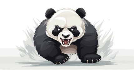 Illustration Of Panda Walking with Angry face vecto