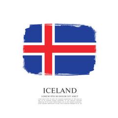 Fototapeta premium Flag of Iceland, vector illustration 