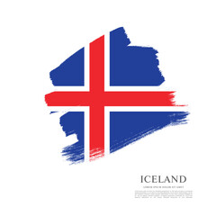 Flag of Iceland, vector illustration 