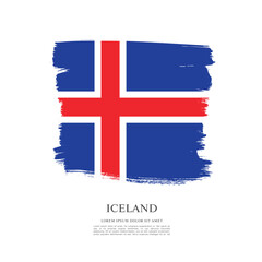 Obraz premium Flag of Iceland, vector illustration 