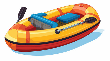 Inflatable Boat With Peddles Cartoon Simple Style C
