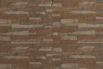 Brown Stone Pattern Abstract Floor Tile Surface Texture Background Mosaic Wall