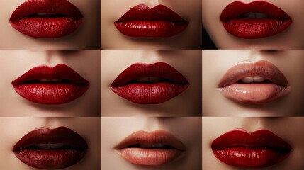 Obraz premium Close up Many Lips mouth many color. and Isolate background.
