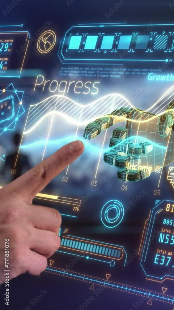 Poster humans and artificial intelligence are working on the same task.