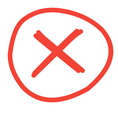 Obraz premium Red cross checkmark sign