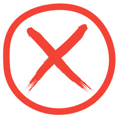 Red cross checkmark sign