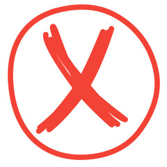 Obraz premium Red cross checkmark sign