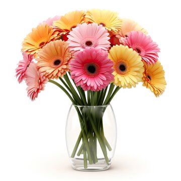 colorful gerber flowers in vase
