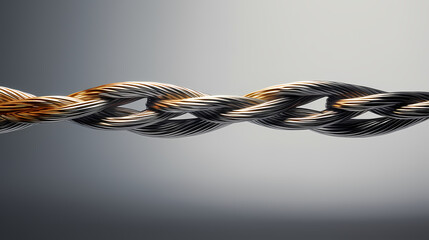 Wire rope. Connection Steel Link Strength Twisted Cable Abstract