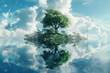 A background image that represents the clean energy of the future. Clean energy conservation concept