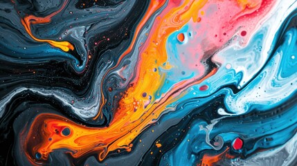 Fluid shapes in abstract artwork with bold color contrasts, Abstract artwork featuring fluid shapes and bold color contrasts. - obrazy, fototapety, plakaty