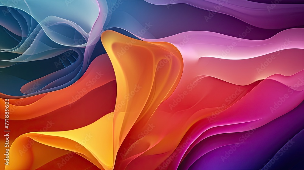 Poster Layers of translucent shapes in an abstract background, Abstract background featuring translucent shapes layered intricately.