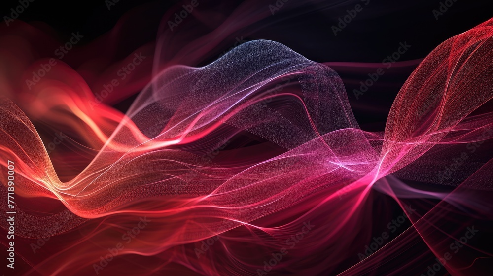 Poster Abstract wave background digital composition with flowing lines, Digital artwork featuring flowing abstract lines creating a wave-like background.