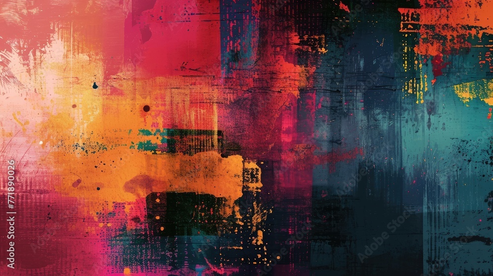 Aufkleber Abstract painting background with a mix of colors and textures, Artistic background featuring a blend of colors and textures in abstract painting style.