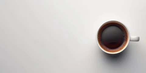 Foto op Plexiglas Cup of hot coffee minimalist space for text © Ricardo Costa