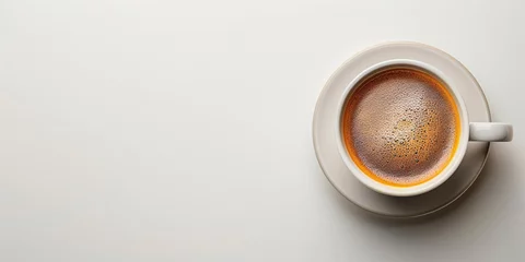 Sierkussen Cup of hot coffee minimalist space for text © Ricardo Costa
