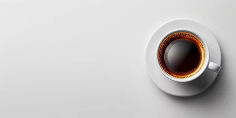 Foto auf Acrylglas Cup of hot coffee minimalist space for text © Ricardo Costa