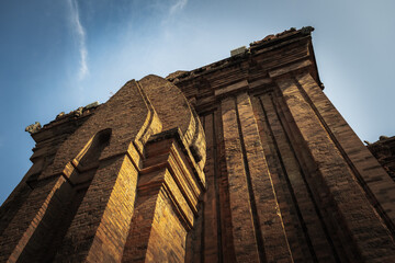 Ponagar or Thap Ba Po Nagar is a Cham temple tower near Nha Trang city in Vietnam. Vertical view of...