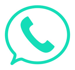 シンプルな緑色の電話マークと吹き出し
