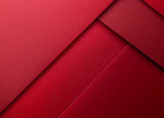Geometric crimson layers, modern abstract design, sharp angles with copy space