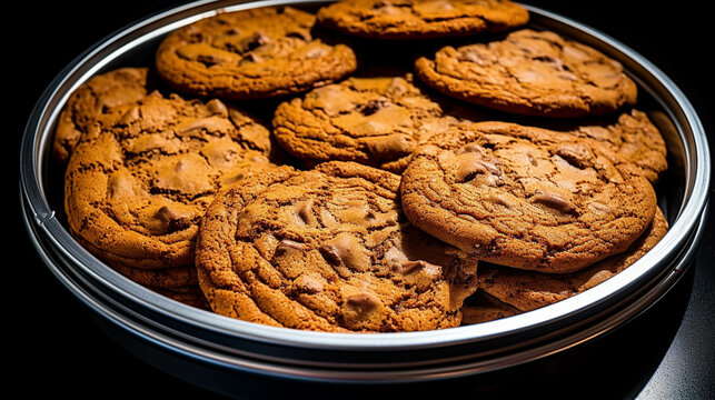 chocolate chip cookies  high definition(hd) photographic creative image