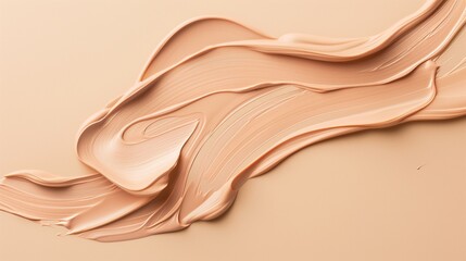 Image of a cosmetic cream for advertising on a flesh colored background with text space.
