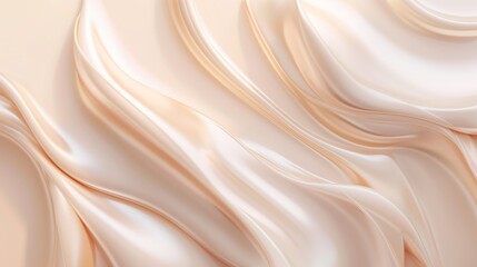 Soft Silk Waves: Abstract fabric background with luxurious golden waves flowing smoothly, creating a textured and shiny pink and cream backdrop