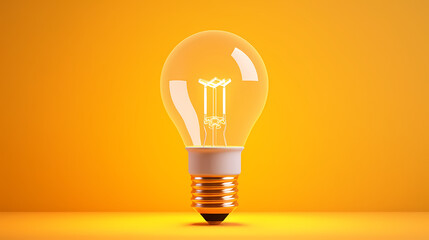 light bulb on yellow background