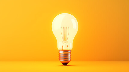 light bulb on yellow background