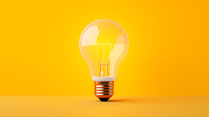 light bulb on yellow background