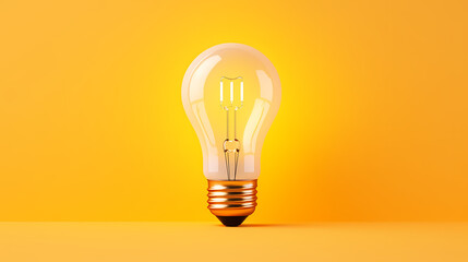 light bulb on yellow background