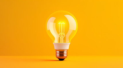 light bulb on yellow background