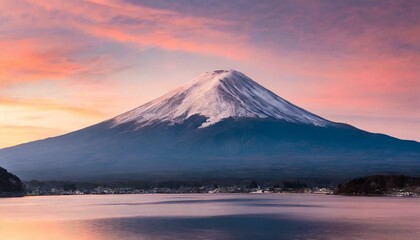 ピンク雲と幻想的な富士山 - obrazy, fototapety, plakaty