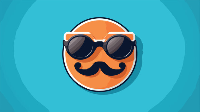 Photo Booth Logo Concept with Glasses and Mustache