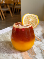 ice lemon tea coffee, mocktail