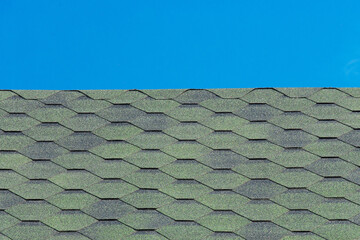 Green Sky Tile Roof House Abstract Pattern Architecture Surface Background Home Texture