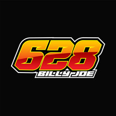 628 race start number logo template